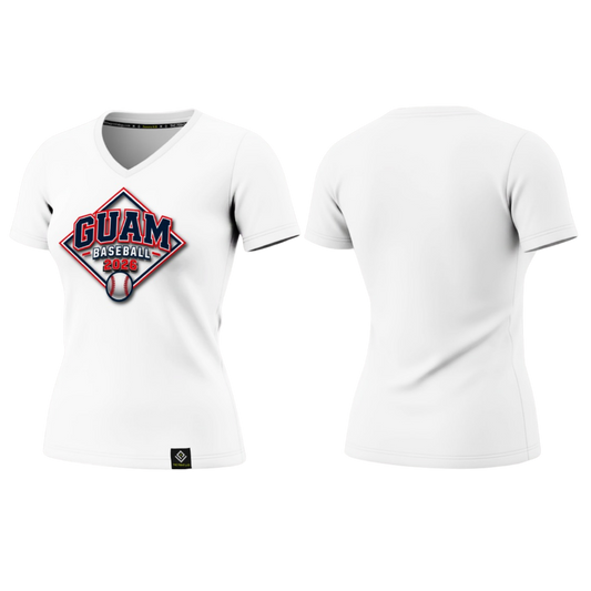 GUAM LITTLE LEAGUE Sublimated Women's T-shirt (Front Logo - White)