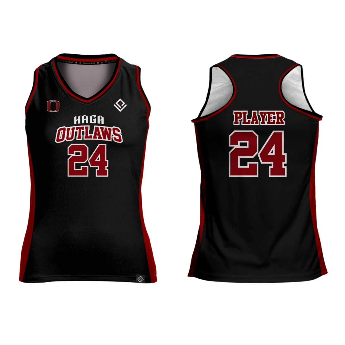 HAGA OUTLAWS Sublimated Women's Racer Back (Black)