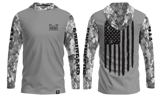 797th ARMY ENGINEERS Sublimated Men's Long Sleeve with Hood