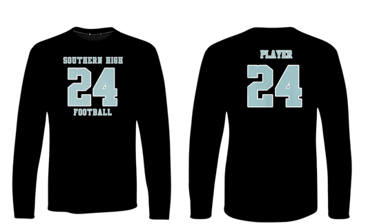 SOUTHERN HIGH FOOTBALL 2025 Cotton Screen Print Long Sleeve (Name and Number)