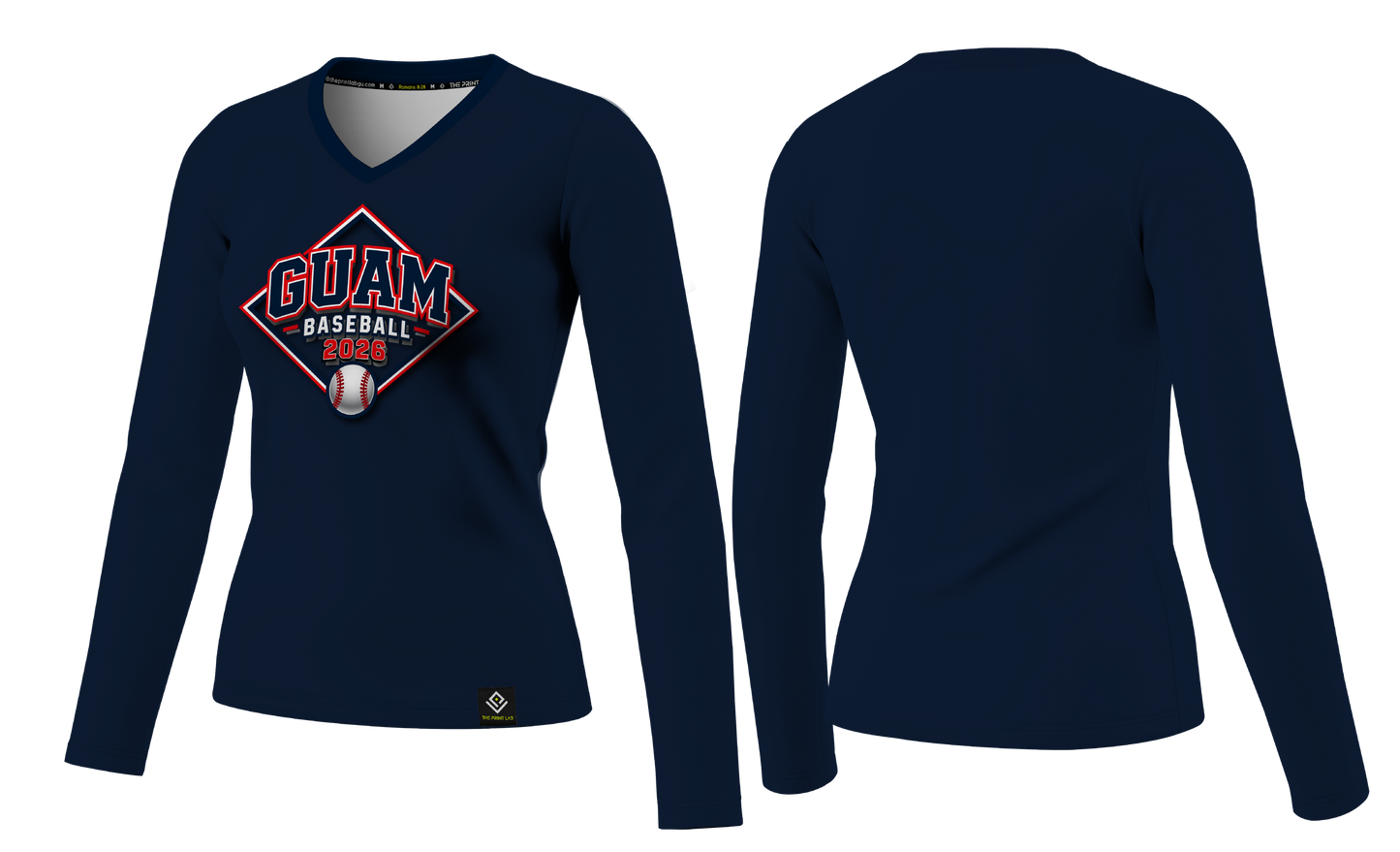 GUAM LITTLE LEAGUE Sublimated Women's Long Sleeve (Front Logo - Blue)