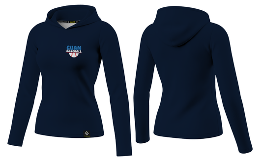 GUAM LITTLE LEAGUE Sublimated Women's Long Sleeve with Hood (Crest Logo - Blue)