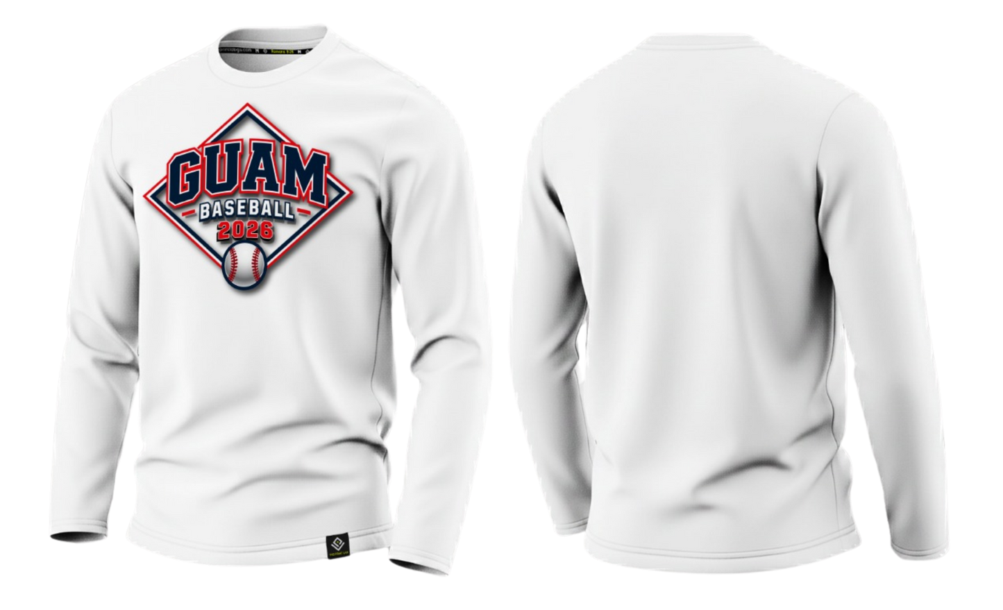 GUAM LITTLE LEAGUE Sublimated Men's Long Sleeve (Front Logo - White)
