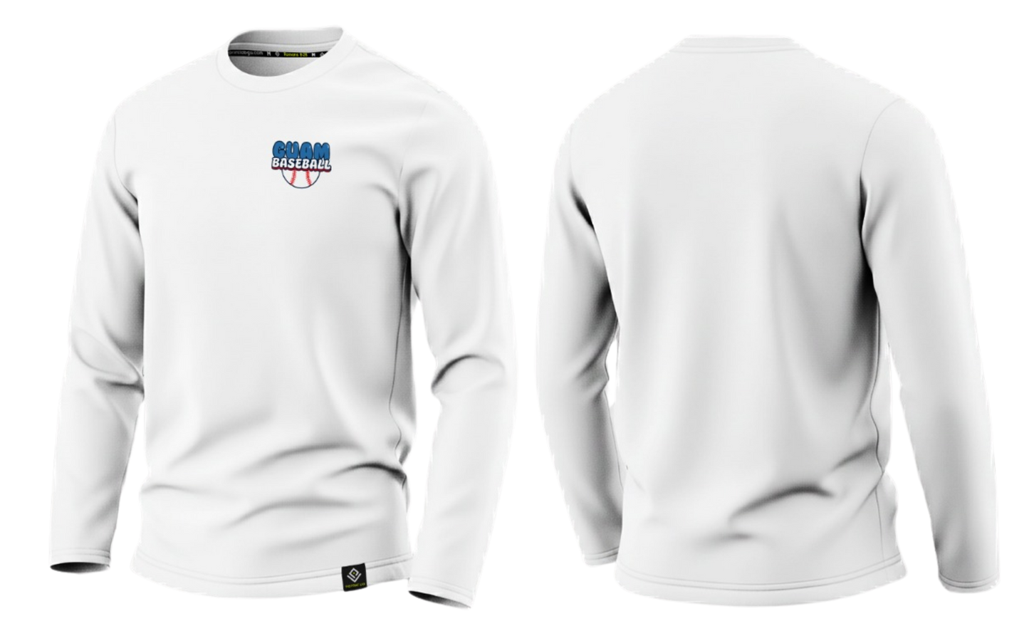 GUAM LITTLE LEAGUE Sublimated Men's Long Sleeve (Crest Logo - White)