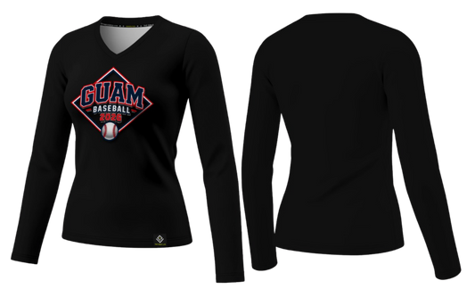 GUAM LITTLE LEAGUE Sublimated Women's Long Sleeve (Front Logo - Black)