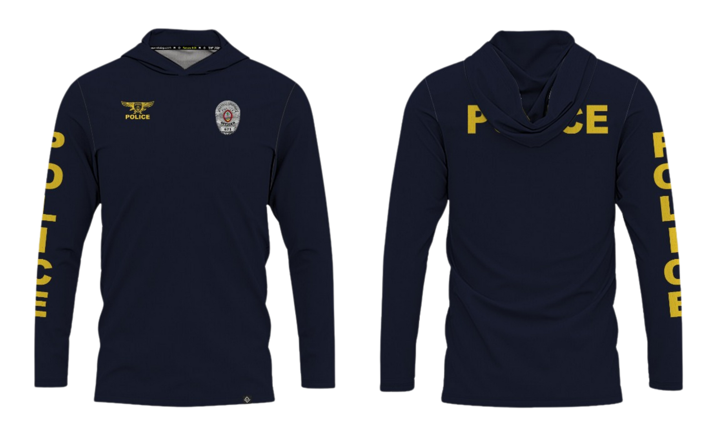 GUAM POLICE DEPT. Sublimated Men's Long Sleeve with Hood (OFFICER 671)