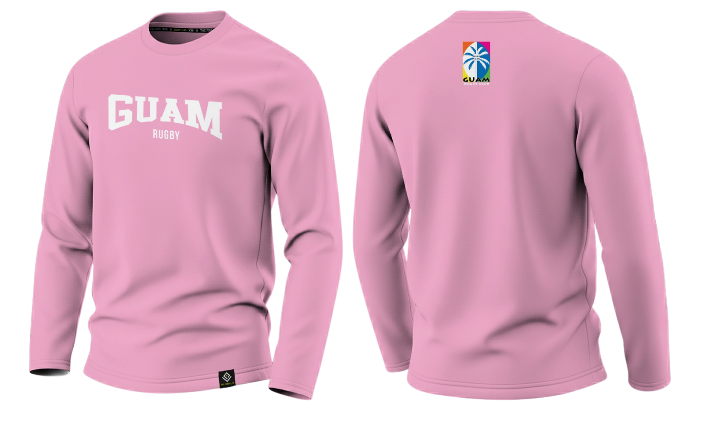 GUAM RUGBY Men's Long Sleeve (Pink with Logo)