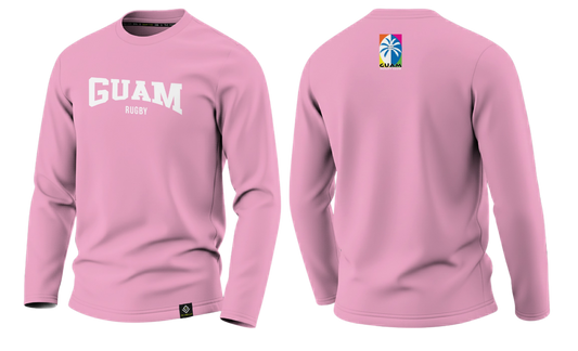 GUAM RUGBY Men's Long Sleeve (Pink with Logo)
