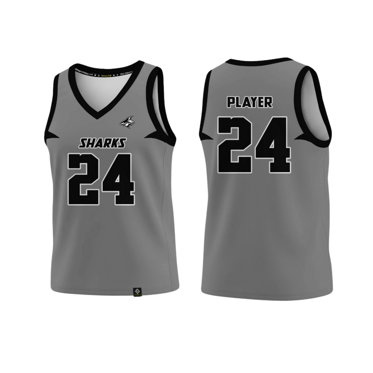SIMON SANCHEZ FOOTBALL Sublimated Men's Tank Top (Gray & Black)