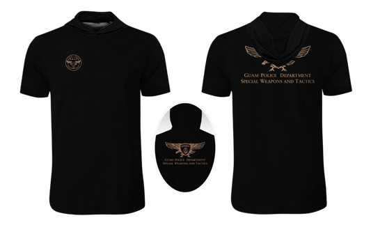 GUAM POLICE DEPT. Sublimated Men's Short Sleeve with Hood (FRONT SWAT K9)